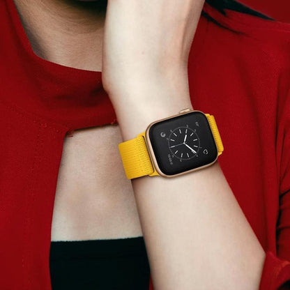 For Apple Watch 38 / 40 / 41 / S10 42mm xDfind Adjustable Slide Buckle Elastic Nylon Watch Band(Rose Red Leopard) by xDfind