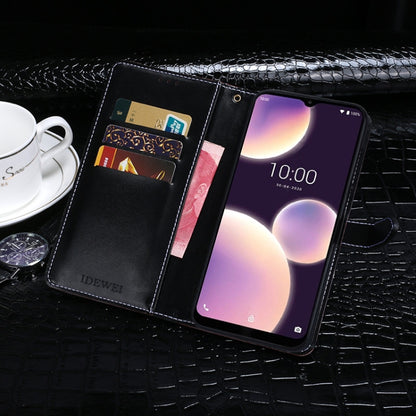 For Wiko View4 Lite idewei Crocodile Texture Horizontal Flip Leather Case with Holder & Card Slots & Wallet(Dark Blue) by idewei