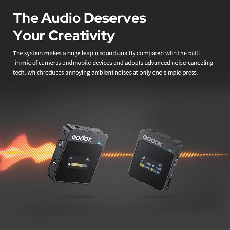 Godox MoveLink II M2 Wireless Lavalier Microphone System with 2 Transmitters and 1 Receiver for DSLR Cameras and Camcorders (White) by Godox