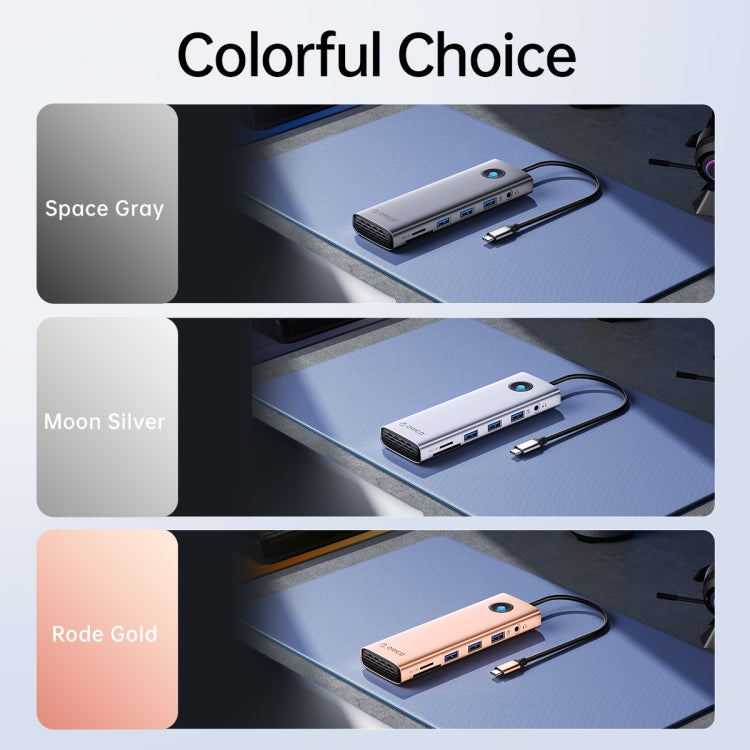 ORICO PW11-8PC Type-C / USB-C 8-in-1 5Gbps Multifunction Docking Station(Dark Gray) by ORICO