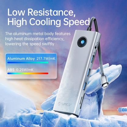 ORICO PW11-8PC Type-C / USB-C 8-in-1 5Gbps Multifunction Docking Station(Dark Gray) by ORICO