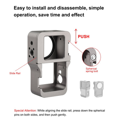 PULUZ CNC Aluminum Alloy Cage for DJI Action 2(Titanium Color) by PULUZ