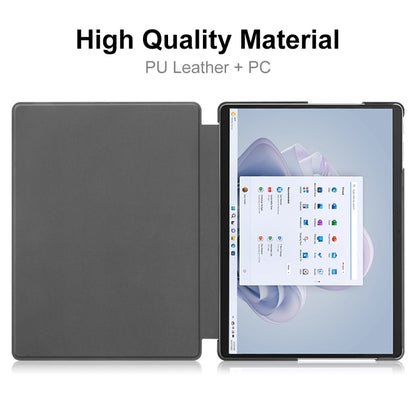 For Microsoft Surface Pro 9 JUNSUNMAY Custer Solid Color 3-Fold Stand Leather Tablet Case(Rose Gold) by JUNSUNMAY