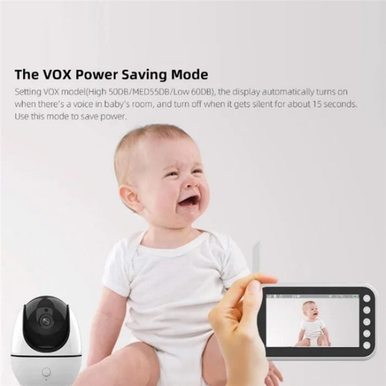 ABM200 Support Two-Way Voice Temperature Display 4.5-inch Video Baby Monitor Music Player(US Plug) by bashfashion