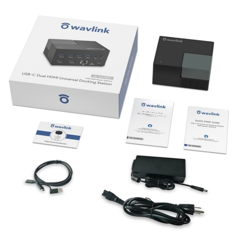 WAVLINK UG76PD2 3.5mm Audio, Gigabit Network Port Dual HD Universal Docking Station(EU Plug) by WAVLINK