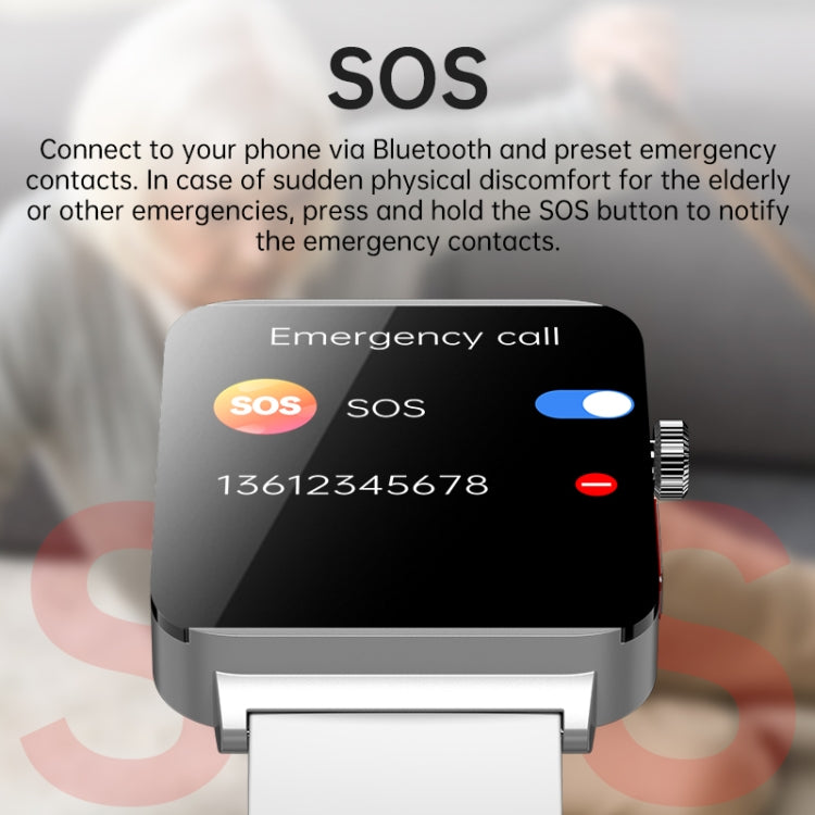 KS03 Pro 1.96 inch Color Screen Smart Watch, Support Bluetooth Call / Health Monitoring(Silver Blue) by bashfashion