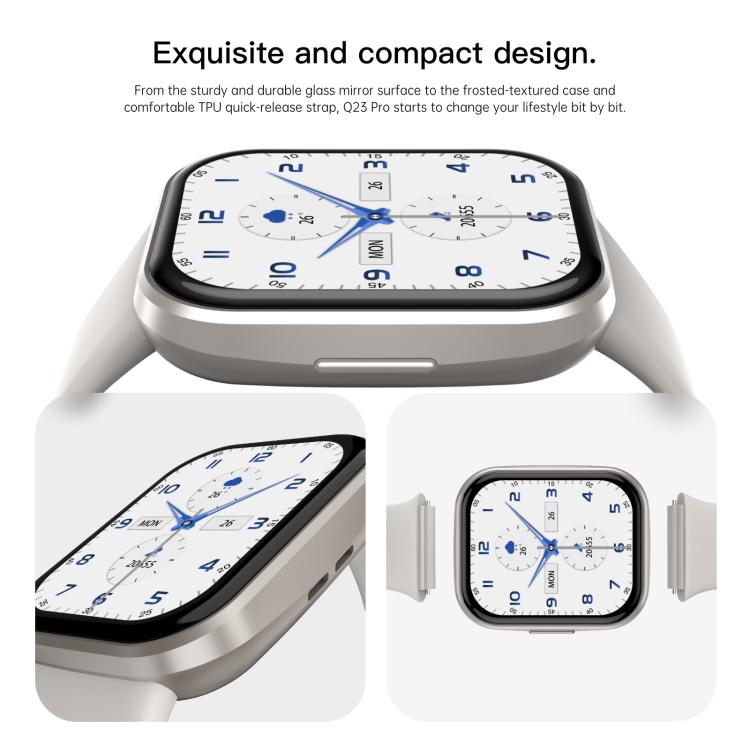 Q23 Pro 1.83 inch Color Screen IP68 Waterproof Bluetooth Call Smart Watch, Support Health Monitoring(White) by bashfashion