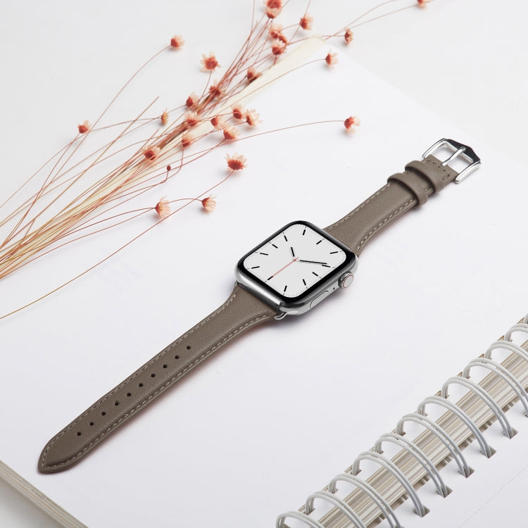 For Apple Watch 3 / 2 / 1 Generations 38mm Universal Thin Leather Strap(Darkgray) by bashfashion