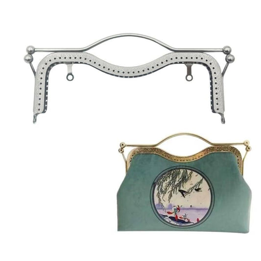 20.5cmConcave Waist Embossed Lip Handle Luggage Hardware Accessories, Color:Silver by bashfashion