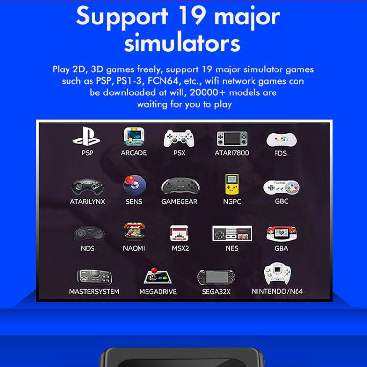 GD10 32G Built-In 10000+ Games Dual System Set-Top Box 3D Home 4K HD TV Game Console Box EU Plug(White) by ANBERNIC