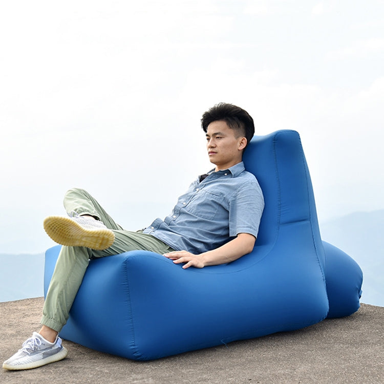 BB1082 Inflatable Sofa Inflatable Bed Outdoor Folding Portable Air Sofa Size: 70 x 65 x 60cm(Navy) by bashfashion