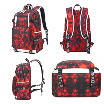 6101-5 Printed Backpack Large Capacity Computer Backpack Waterproof Student School Bag(Print Color) by bashfashion