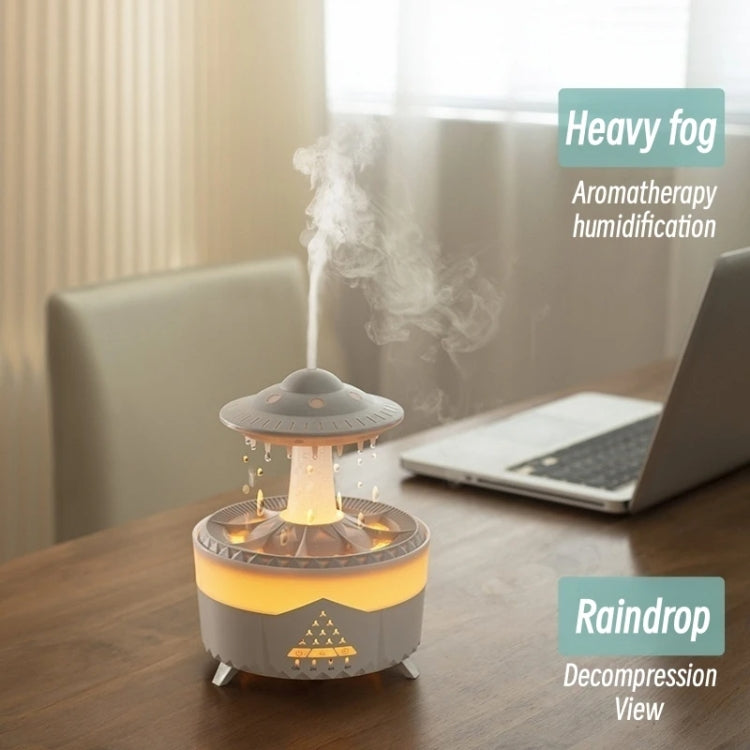 UFO Water Drop Aromatherapy Humidifier Desktop Remote Control Diffuser, Plug: US Plug(White) by bashfashion