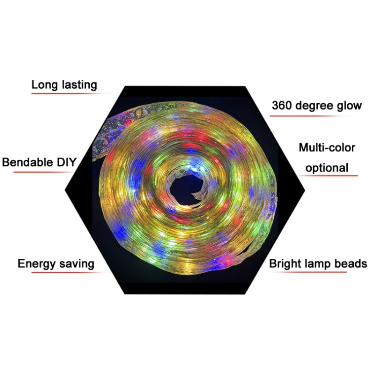 Christmas LED Lights Bronzing Double Ribbon String Lights, Specification: 4m(Silver Warm Light) by bashfashion