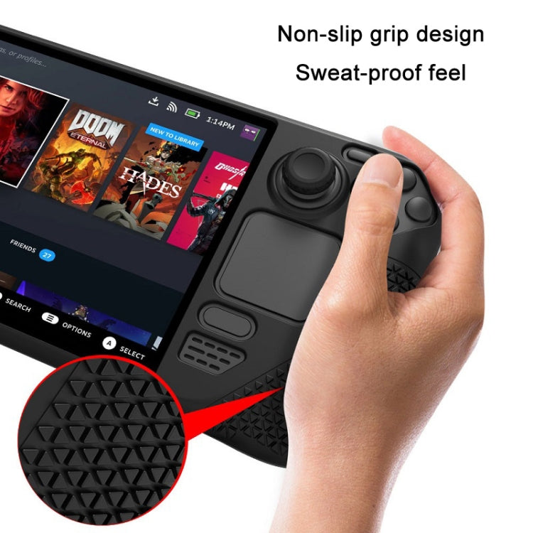 All-Inclusive Silicone Cover With Button Cap For Steam Deck(Black) by bashfashion