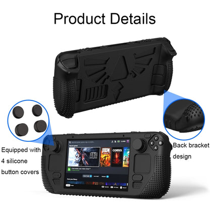 For Steam Deck V V4-1 Pocket Consoles Silicone Non-slip Protective Case with Holder Function(Blue) by bashfashion