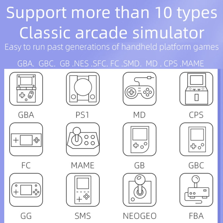 RG3000 Handheld Game Console Support Double Handle Mini Game Console(Purple) by bashfashion