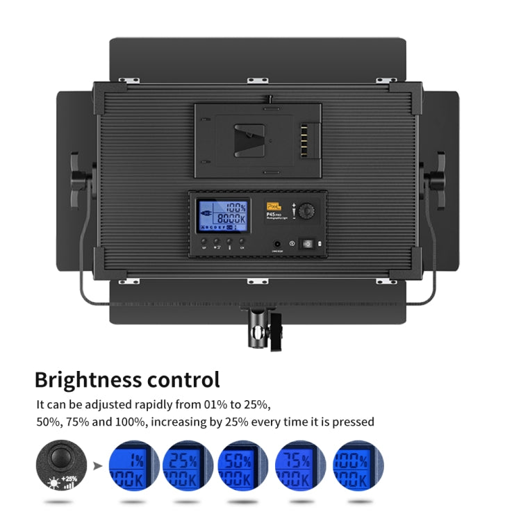 Pixel P45pro High Bright Dual Color Temperature Fill Light 120W Normal Bright Studio Camera Soft Light(A Set With US Plug Adaptor) by Pixel