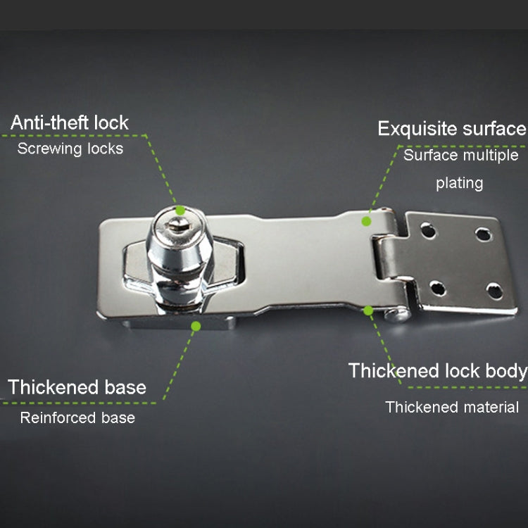 2.5 inch Non-Interlocking No Hole Hook With Locking Hasp Chest Of Drawers Door Lock With Iron Key by bashfashion