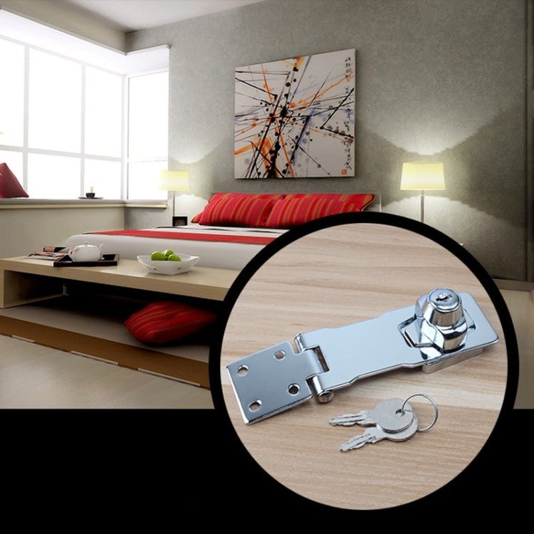 3 inch Non-Interlocking No Hole Hook With Locking Hasp Chest Of Drawers Door Lock With Iron Key by bashfashion