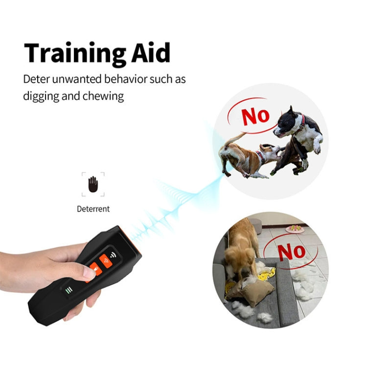 LED Flashing Light Handheld Ultrasonic Bark Arrester Frequency Conversion Dog Training Device(Dark Gray) by bashfashion