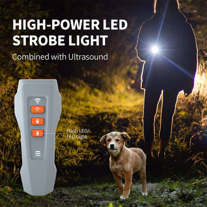 LED Flashing Light Handheld Ultrasonic Bark Arrester Frequency Conversion Dog Training Device(Dark Gray) by bashfashion