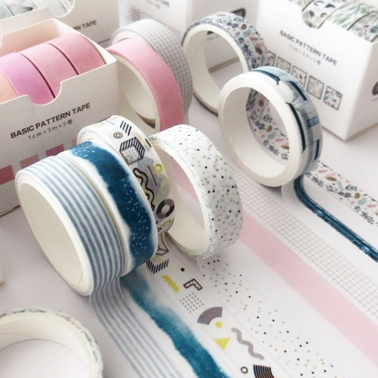 5rolls /Box 3m Washi DIY Decoration Handbook Tape Set, Color: Point and Line by bashfashion