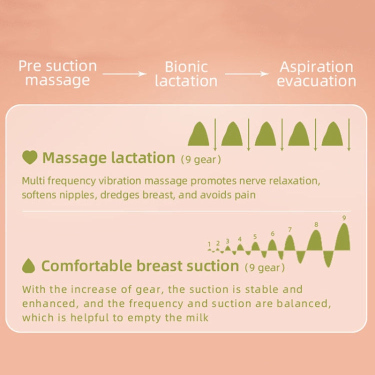 MZ-003 LED Digital Display Smart Adjustable Fully Automatic Massage Painless Silent Breast Pump(Pink) by bashfashion