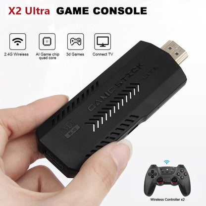 X2 Ultra Video Game Stick Console With 2.4G Double Wireless Controller 256GB by bashfashion