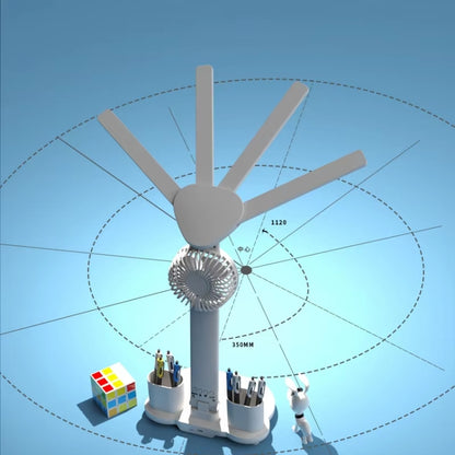 4-head Desk Lamp Foldable Reading Lamp 3-gear Color Adjustment, Spec: Plug-in Clock Model by bashfashion