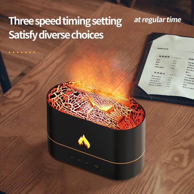 HX853B USB Plug-In Colorful Flame Lighting Effect Aromatherapy Humidifier(Black) by bashfashion