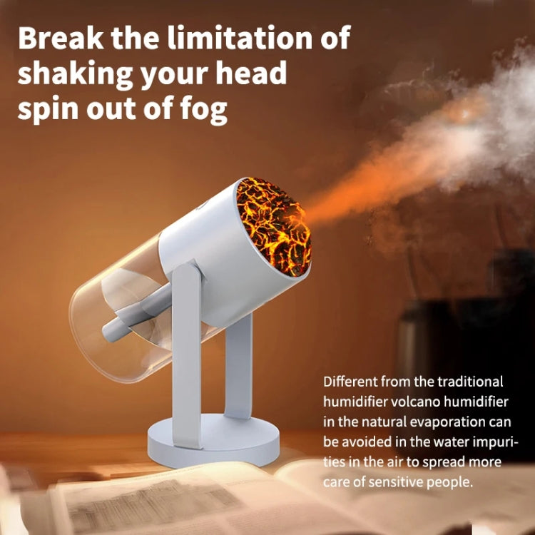 280ml Volcano Cup Rotating Air Humidifier Mini Colorful Ambient Light Car Aroma Diffuser(White) by bashfashion