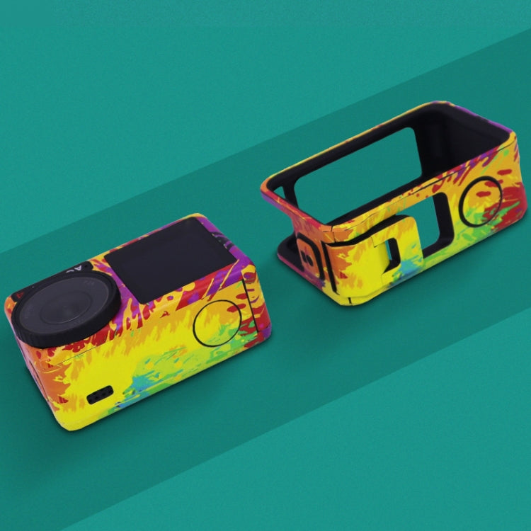 For DJI Action 4 Motion Camera Stickers All Inclusive Photo Frame Color Changing Stickers Accessories, Style: AC4-09 Circuit Black by bashfashion