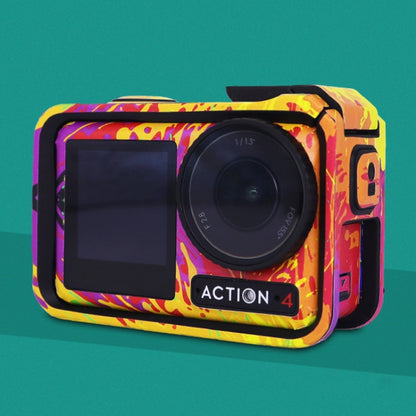 For DJI Action 4 Motion Camera Stickers All Inclusive Photo Frame Color Changing Stickers Accessories, Style: AC4-13 Snake Scale Black by bashfashion
