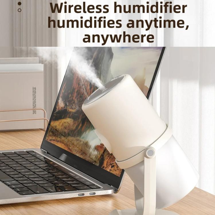 Desktop Dual Port Humidifier Portable Mini Air Purifier With Nightlight, Color: Beige+Base by bashfashion