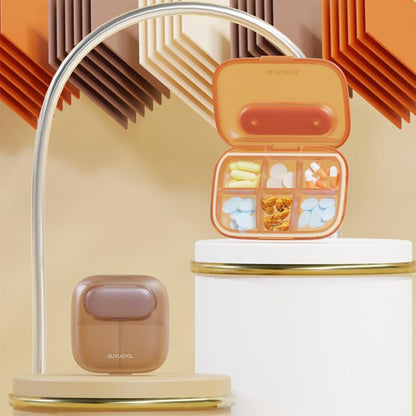 Portable Pill Box Dispenser Sealed Large Capacity Seven Days a Week Medication Organizer, Color: 4 Grids White by bashfashion