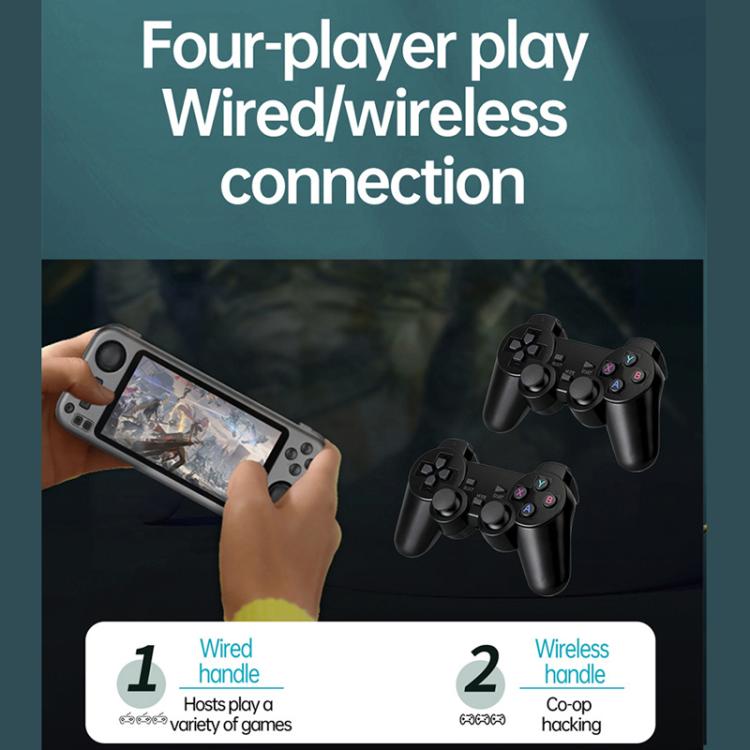 CB408 4.7-inch Touch Screen Handheld Game Console Supports WiFi Android 11 +Linux System 128G(Blue) by bashfashion