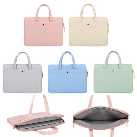 14-14.6inch Universal Laptop Bag Briefcase Women Multifunctional Shockproof Computer Bag, Color: Beige by bashfashion