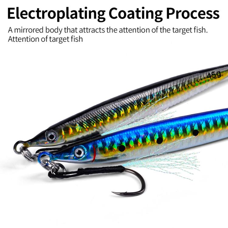 35G PROBEROS LF151 Long-Distance Casting Sinking Lure 3D Fast-Draw Sea Fishing Mackerel Hook(C) by PROBEROS
