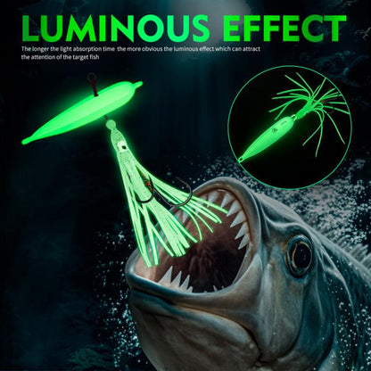 80G PROBEROS LF159 Luminous Bearded Squid Hook Slow Cranking Road Runner Iron Plate Bionic False Bait(A) by PROBEROS