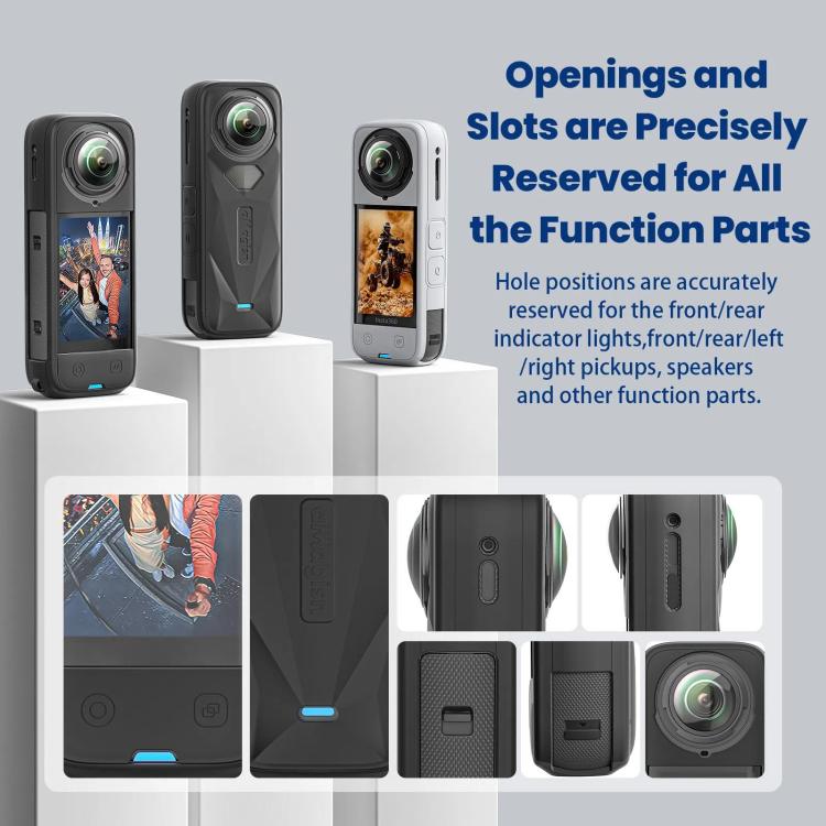 aMagisn Body Case+Lens Cap For Insta360 X5 Action Camera Protective Accessories Gray by aMagisn