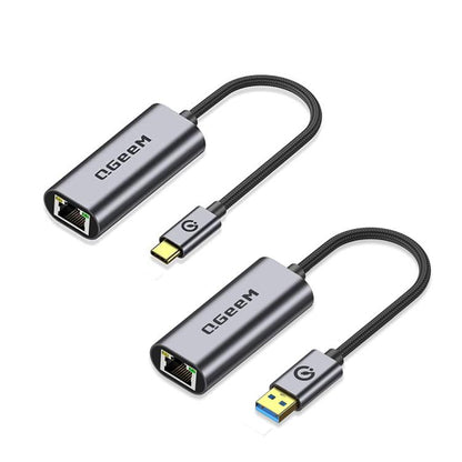 QGeeM USB-A To RJ45 LAN Converter Gigabit Ethernet Adapter for Laptop, PC, Smartphone, Plug & Play Cable Length 15cm by QGeeM