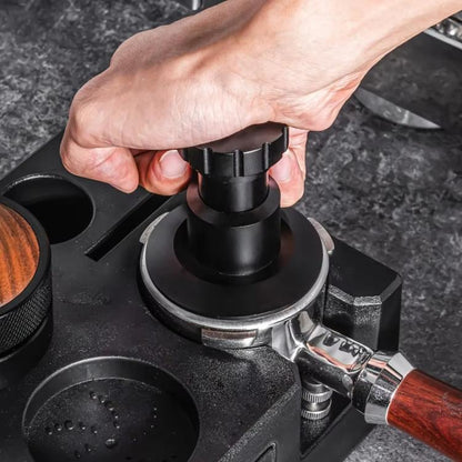 53mm Adjustable Impact Coffee Tamper with Threaded Base Spring-Loaded Espresso Tamper Tool by bashfashion